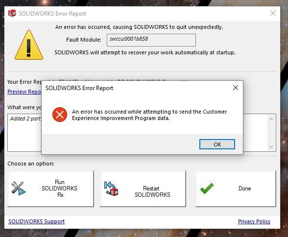 SOLIDWORKS Error